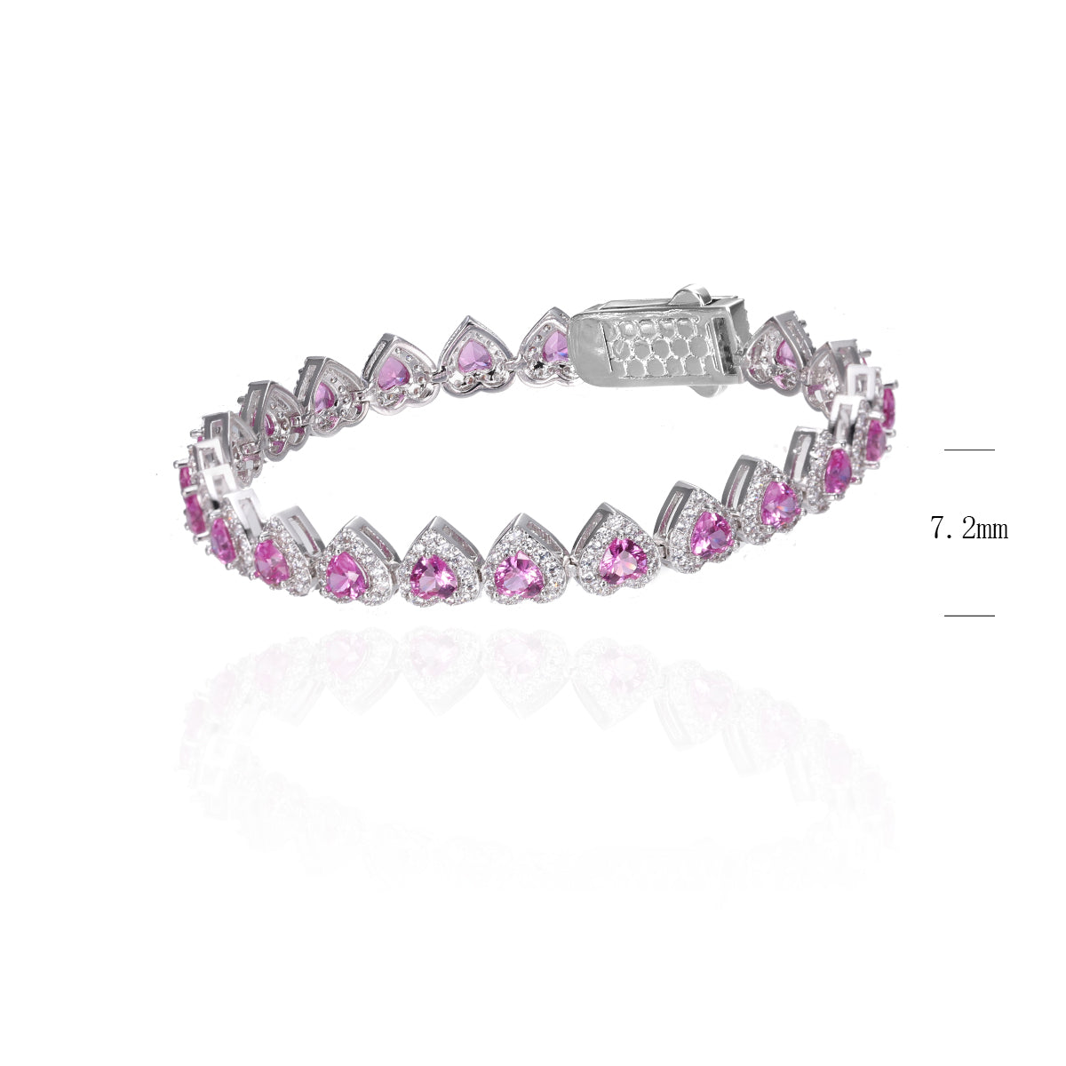 Bracciale "TENNIS PINK HEARTS"