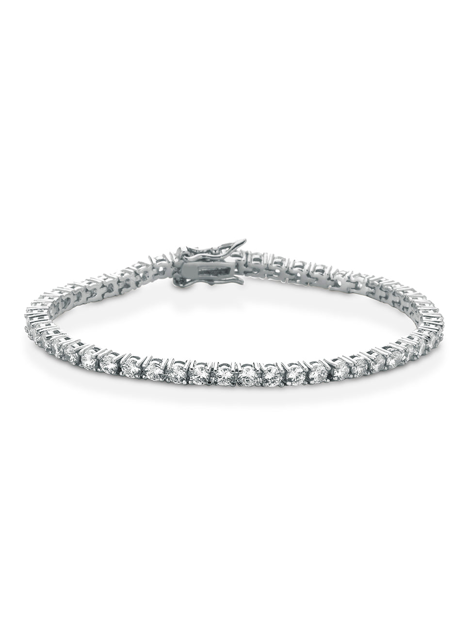 Bracciale Tennis Silver in Acciaio Inossidabile con Pietre Bianche