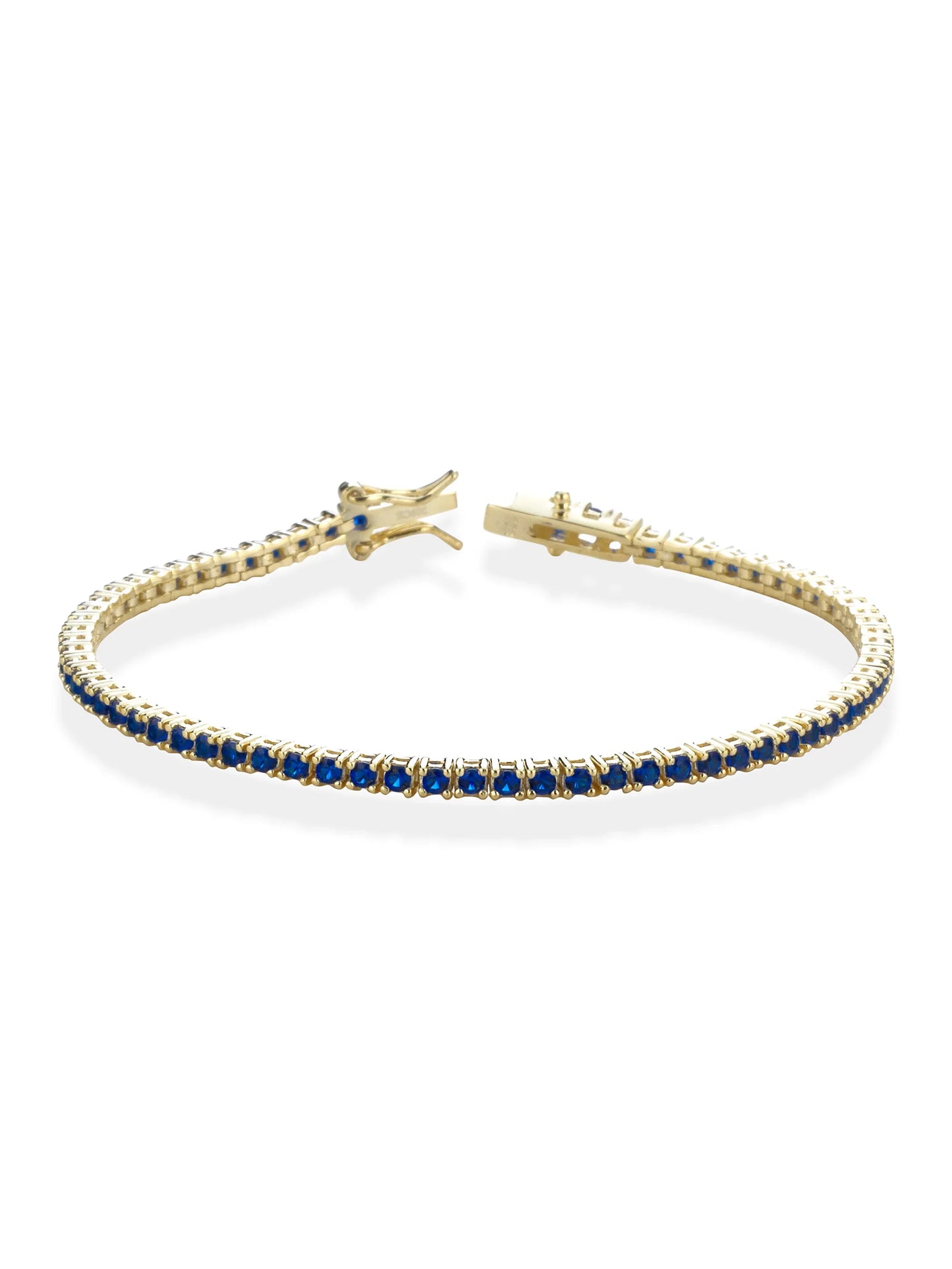 Bracciale "TENNIS" Gold con pietre blu