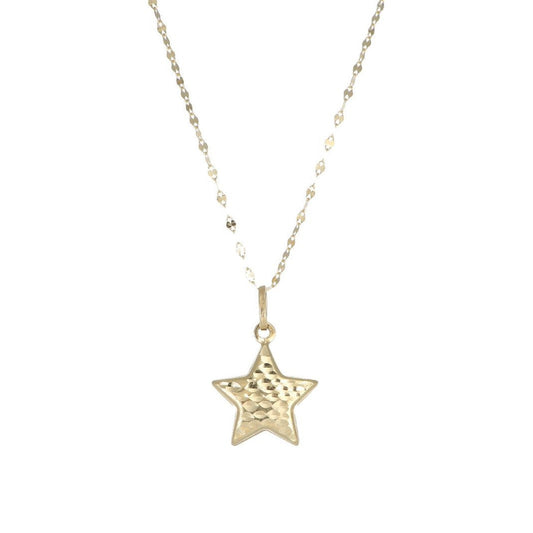 Collana specchiata con stella oro18kt