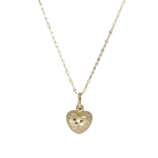 Collana specchiata con cuore oro18kt