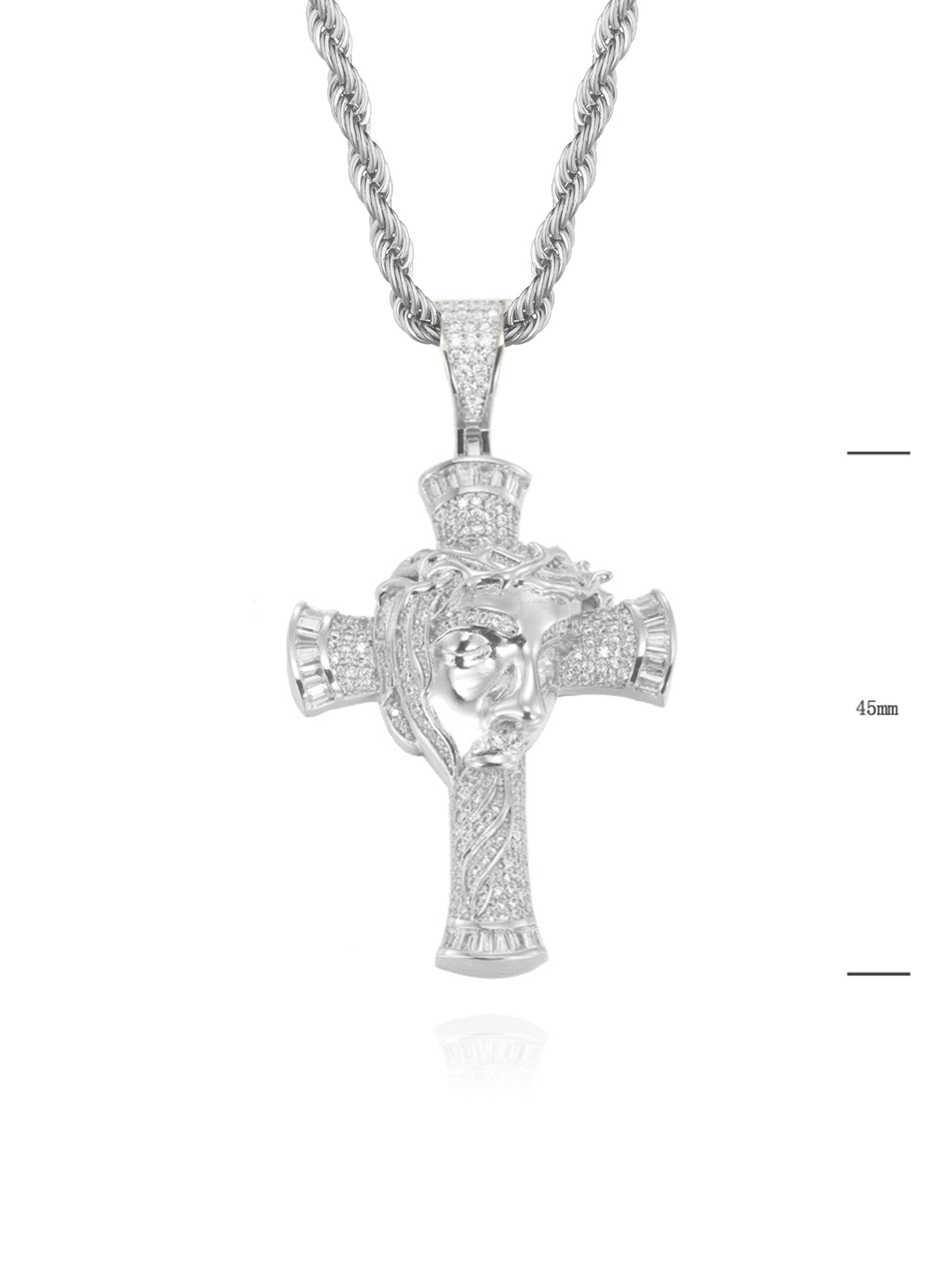 Collana "CROSS HOLY FACE" Silver