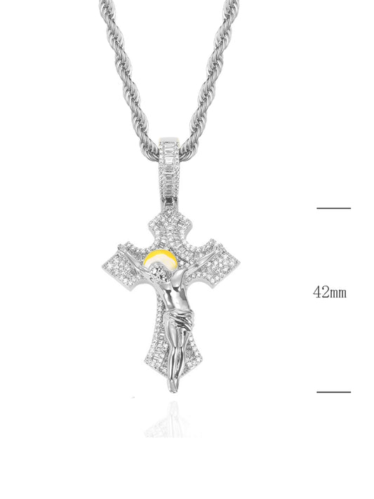 Collana "CROCIFISSO WITH BAGUETTE" Silver