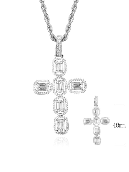 Collana "DOUBLE LAYER CROSS" Silver