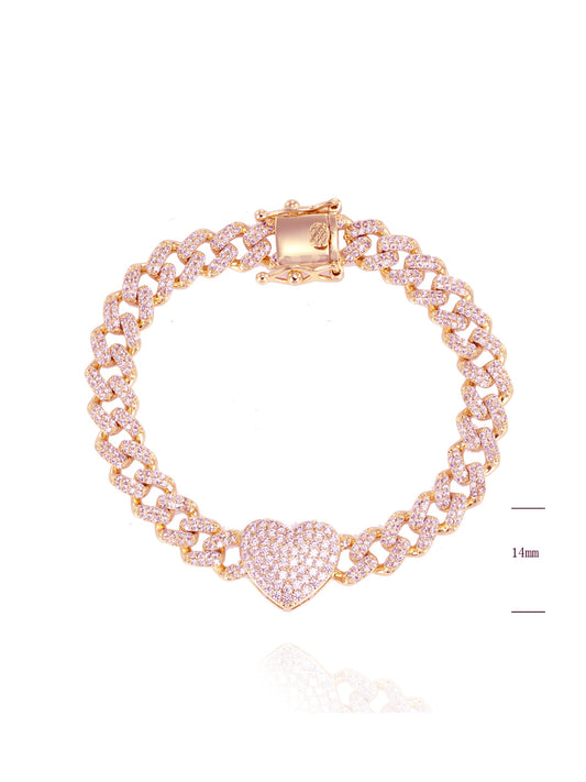 Bracciale "HEART LINK" Rose