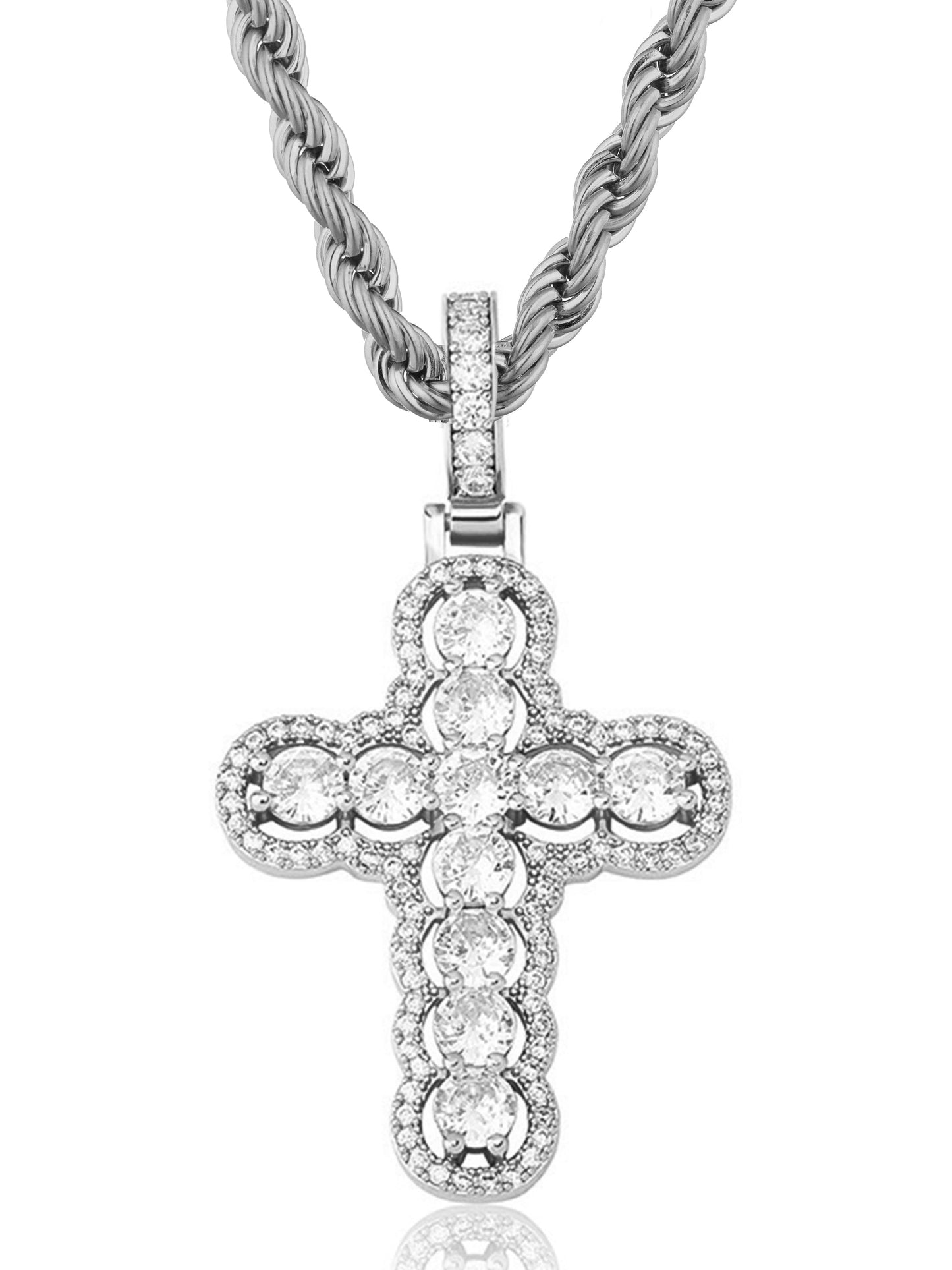 Collana "CIRCLE SQUARE CROSS" Silver