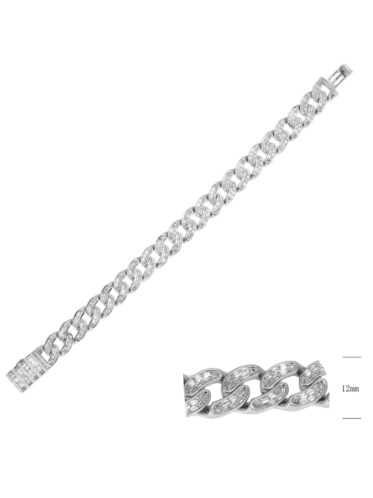 Bracciale "CUBAN CHAIN BAGUETTE" Silver