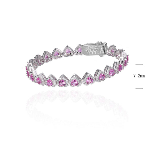 Bracciale "TENNIS PINK HEARTS"