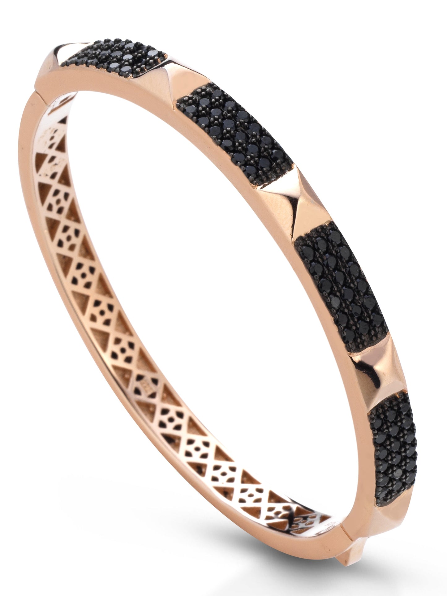 Bracciale "PIRAMIDALE" Rose-Black