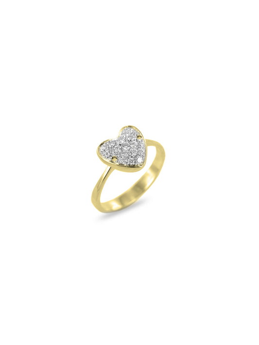 Anello "CUORE PAVE'" Gold