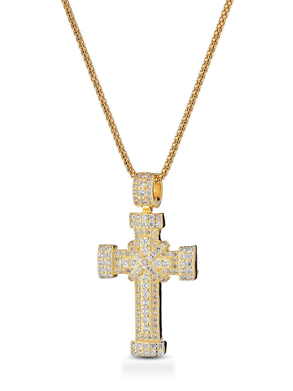 Collana in argento con pendente croce zirconato SMALL gold