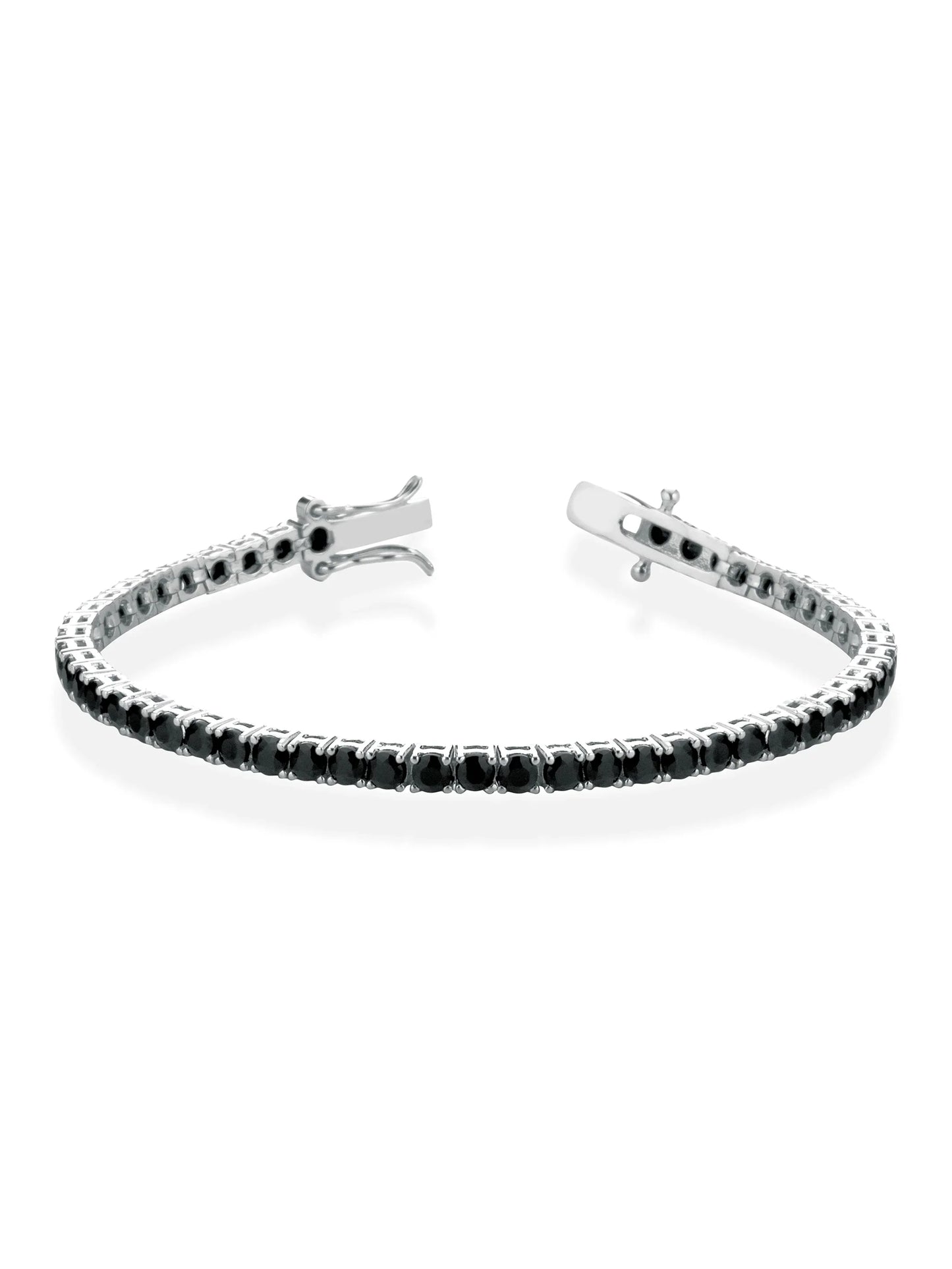 Bracciale "TENNIS" silver con pietre nere