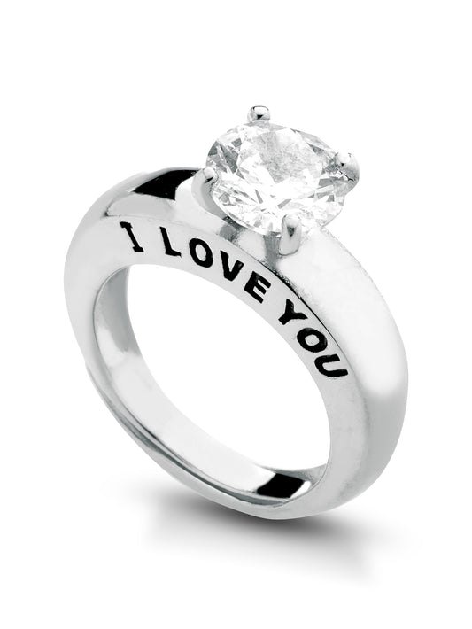 Anello "SOLITARIO I LOVE YOU" Silver