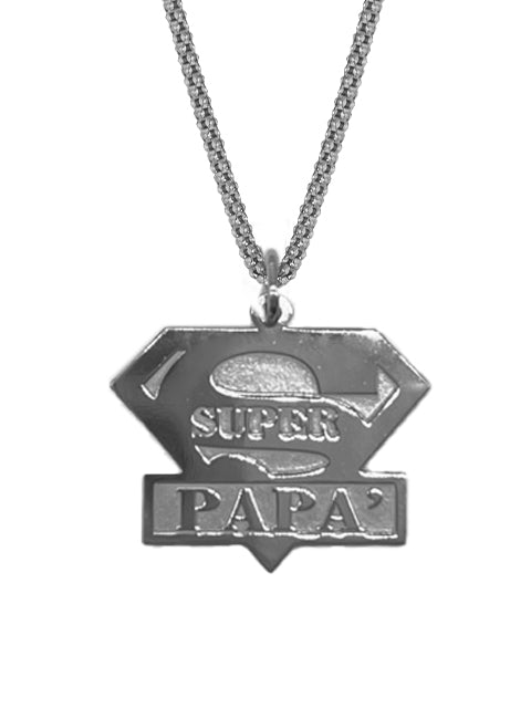 COLLANA "SUPER PAPA'" IN ARGENTO 925