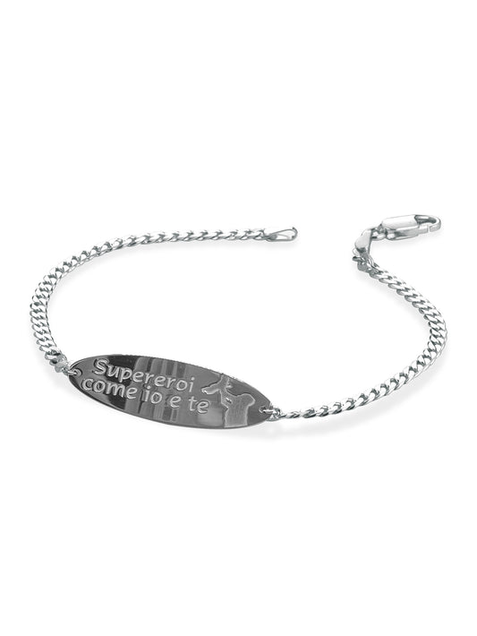 Bracciale TARGHETTA "SUPEREROI COME IO E TE" IN ARGENTO 925