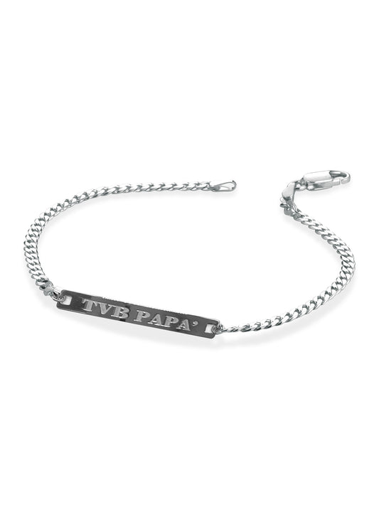 Bracciale TARGHETTA "TVB PAPA'" IN ARGENTO 925