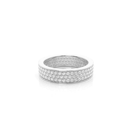 Anello "FASCIONE FULL PAVE' SMALL" Silver