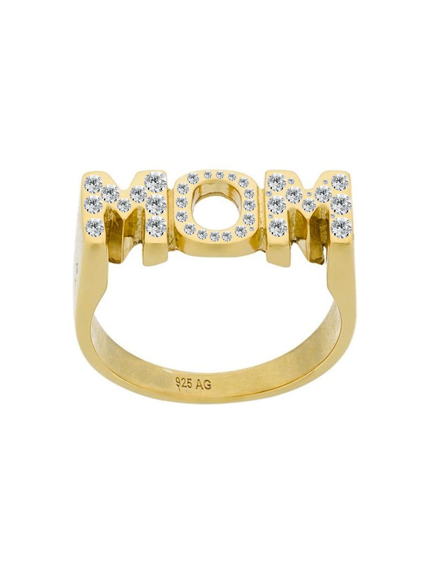 Anello Mamma "MOM" Gold