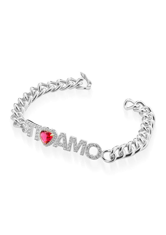 Bracciale "TI AMO" in argento 925 bianco